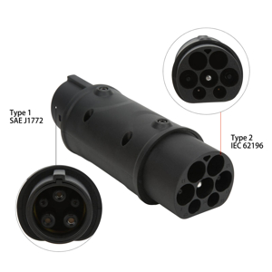 타입 2에서 타입 1 EV 충전자 어댑터 ICE 62196 J1772 충전 어댑터 16A/32A 230V 자동차 충전자 변환기 전기 3
